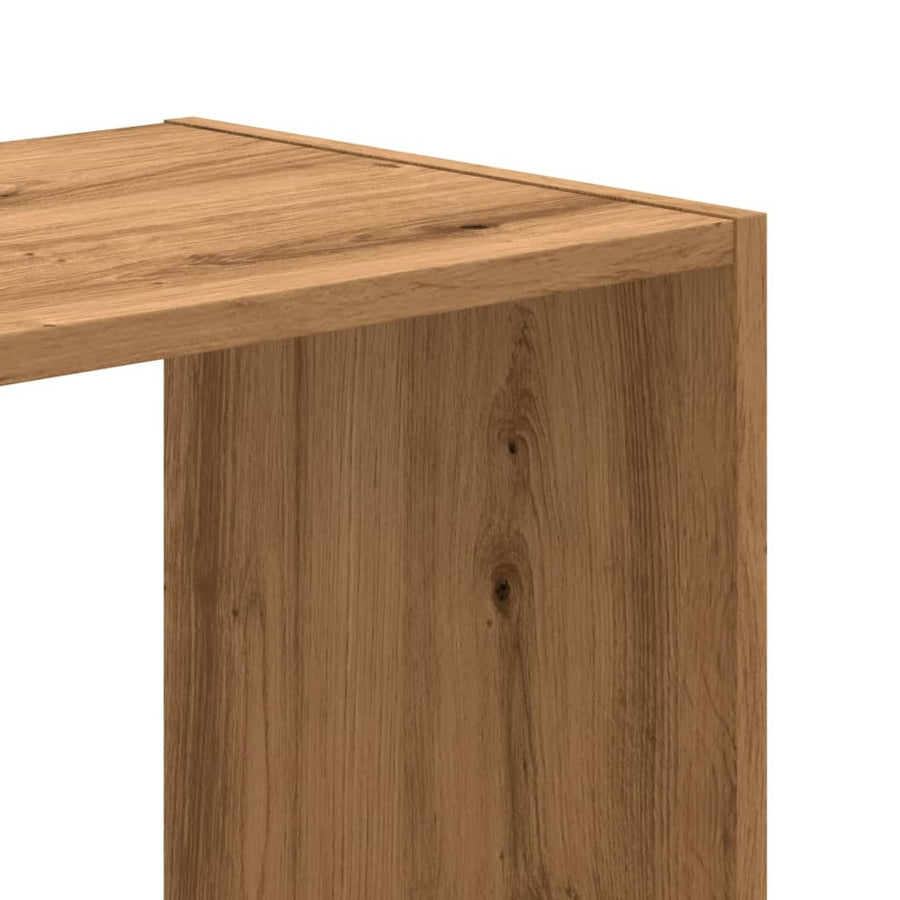 Boekenkast 102x32x102 cm bewerkt hout artisanaal eikenkleurig