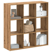 Boekenkast 102x32x102 cm bewerkt hout eikenkleurig