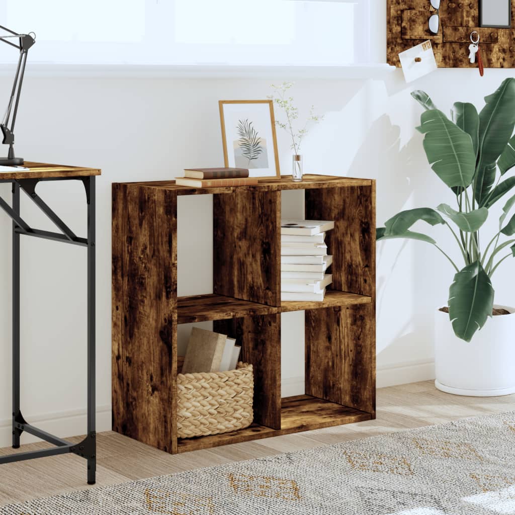 Boekenkast 68,5x32x68,5 cm bewerkt hout gerookt eikenkleurig