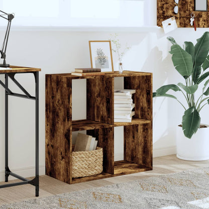 Boekenkast 68,5x32x68,5 cm bewerkt hout gerookt eikenkleurig