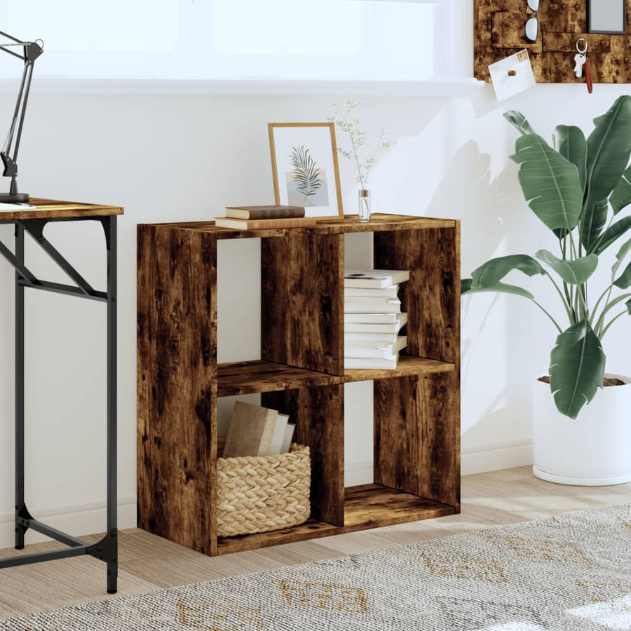 Boekenkast 68,5x32x68,5 cm bewerkt hout gerookt eikenkleurig