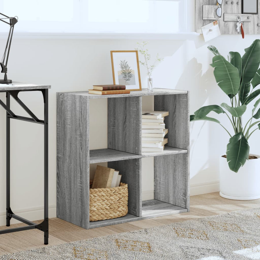 Boekenkast 68,5x32x68,5 cm bewerkt hout grijs sonoma eiken