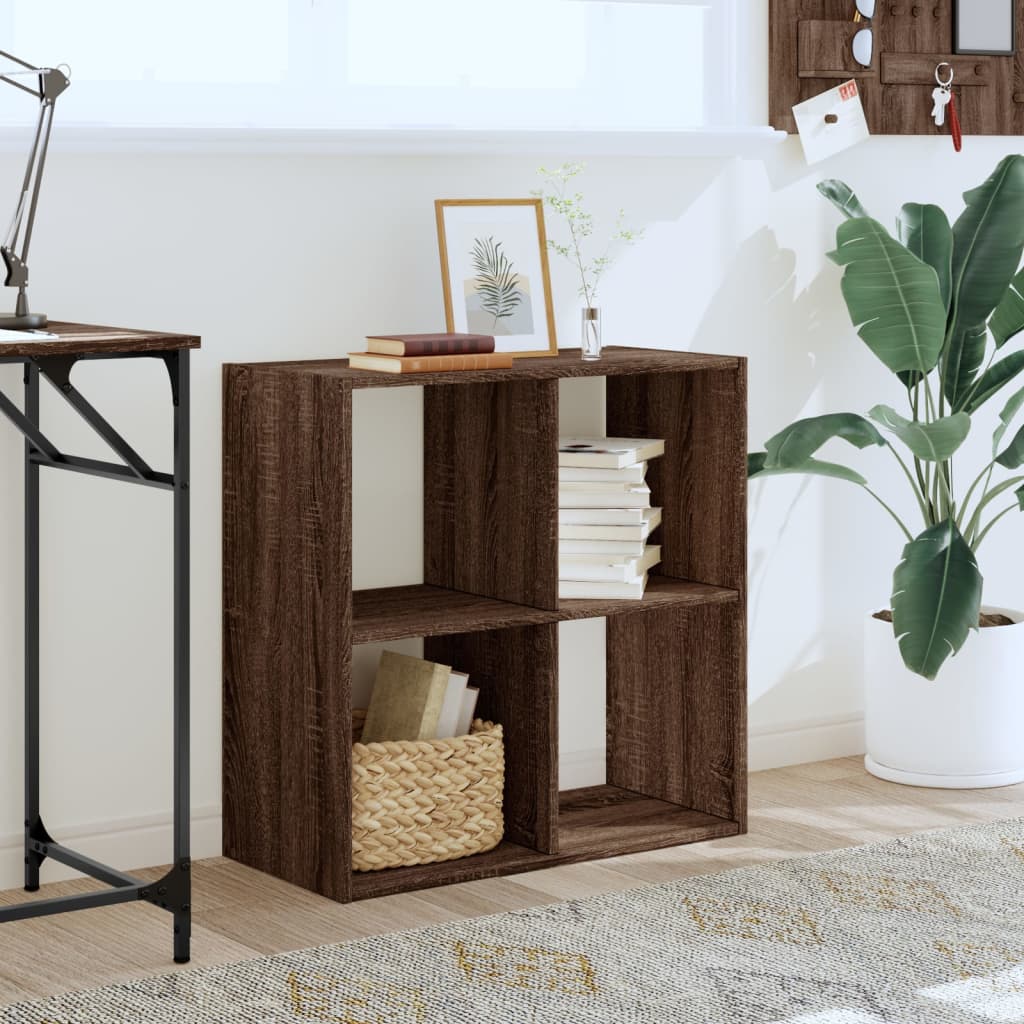 Boekenkast 68,5x32x68,5 cm bewerkt hout bruin eikenkleur