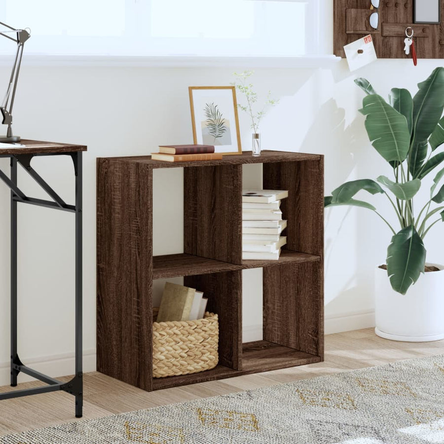 Boekenkast 68,5x32x68,5 cm bewerkt hout bruin eikenkleur