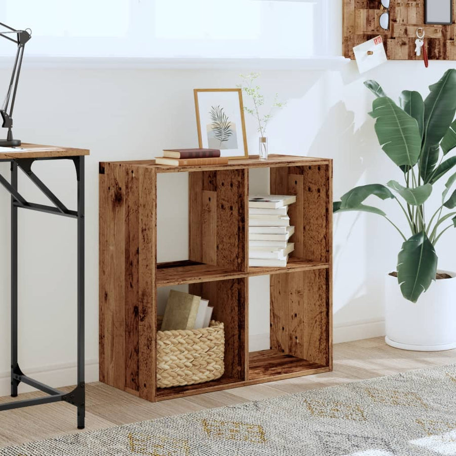 Boekenkast 68,5x32x68,5 cm bewerkt hout oud houtkleurig