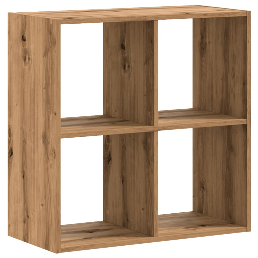 Boekenkast 68,5x32x68,5 cm bewerkt hout artisanaal eikenkleurig