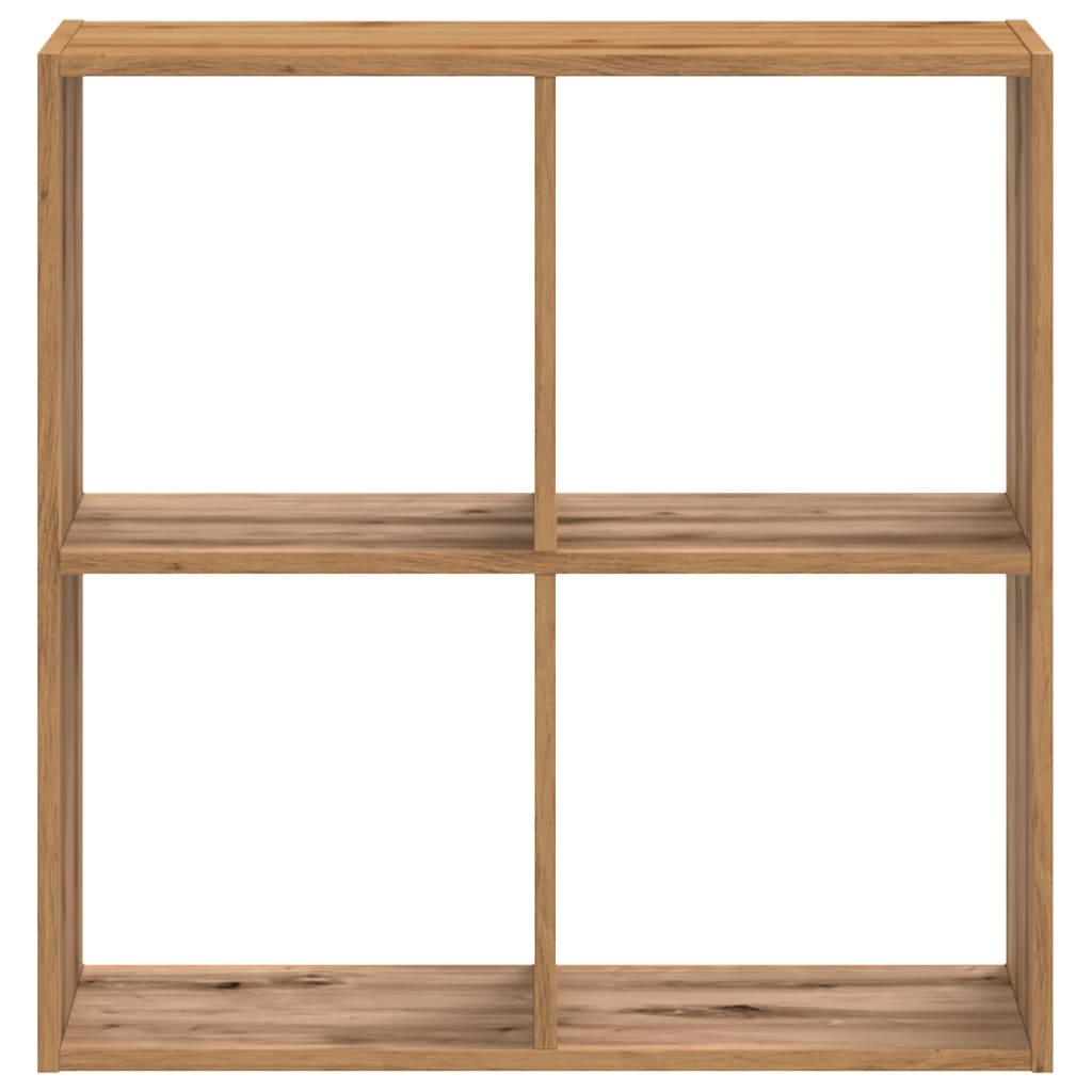 Boekenkast 68,5x32x68,5 cm bewerkt hout artisanaal eikenkleurig