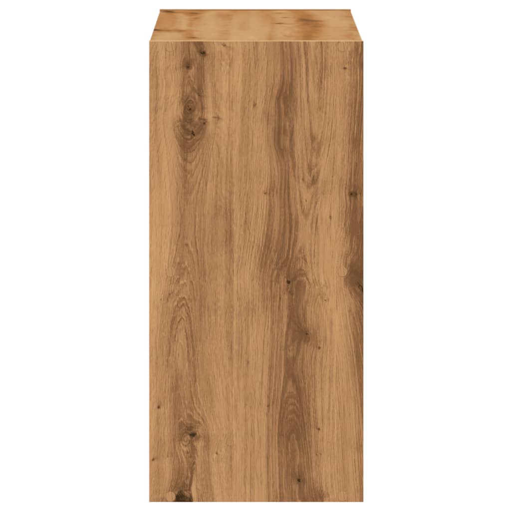 Boekenkast 68,5x32x68,5 cm bewerkt hout artisanaal eikenkleurig