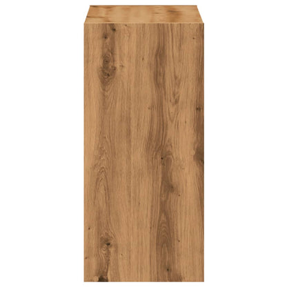 Boekenkast 68,5x32x68,5 cm bewerkt hout artisanaal eikenkleurig