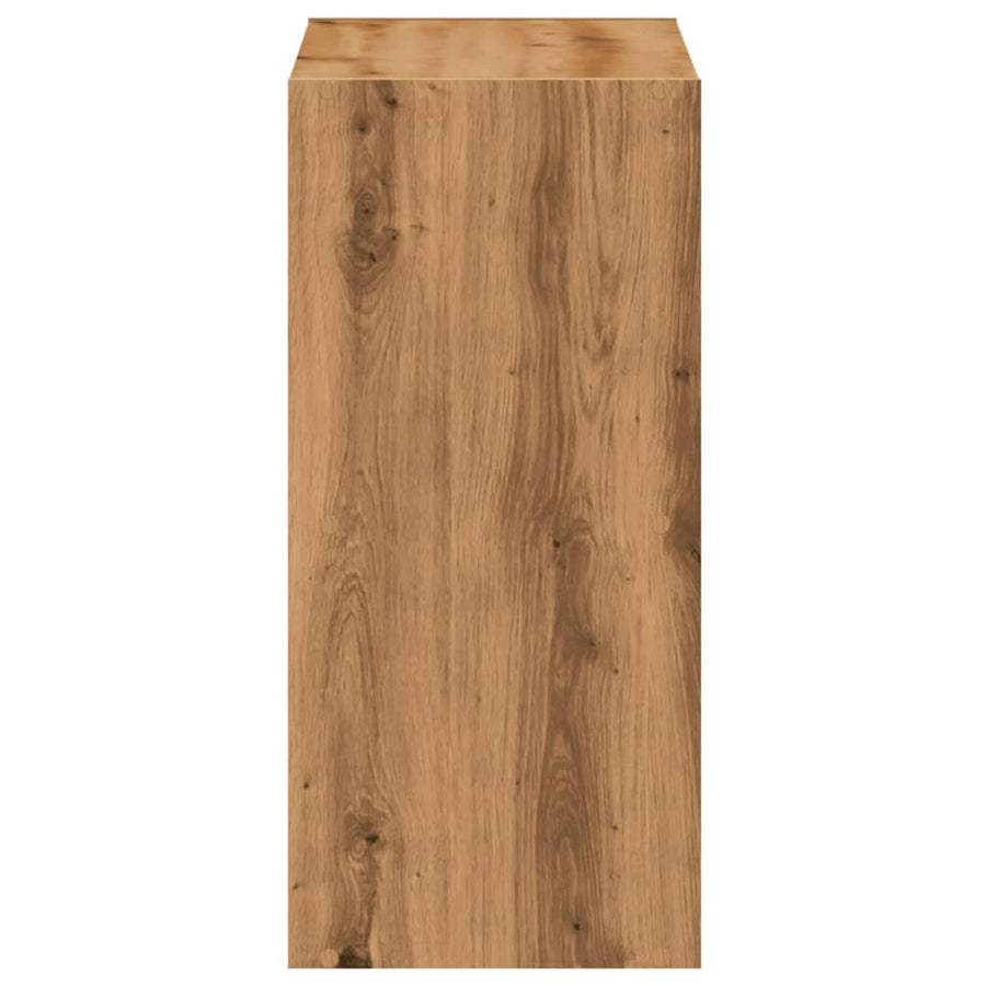 Boekenkast 68,5x32x68,5 cm bewerkt hout artisanaal eikenkleurig