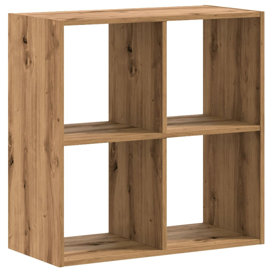 Boekenkast 68,5x32x68,5 cm bewerkt hout artisanaal eikenkleurig