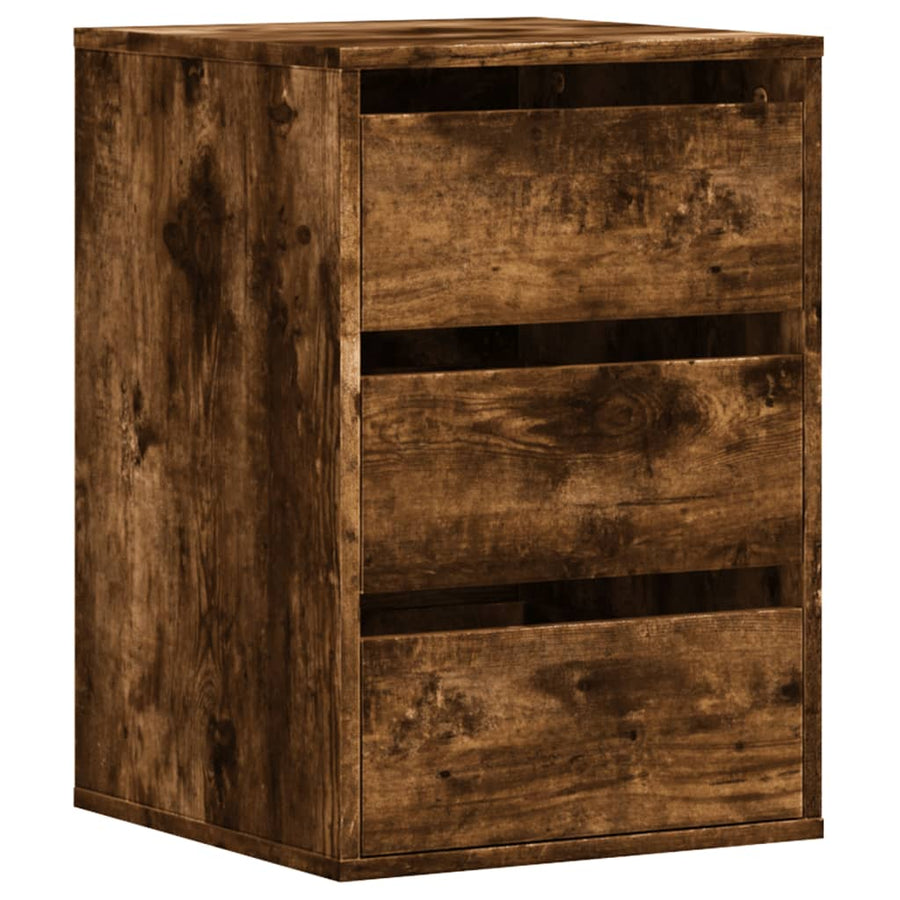 Ladekast 40x41x58 cm bewerkt hout gerookt eikenkleurig