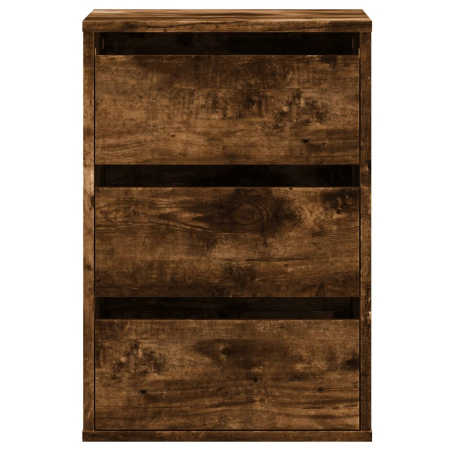 Ladekast 40x41x58 cm bewerkt hout gerookt eikenkleurig