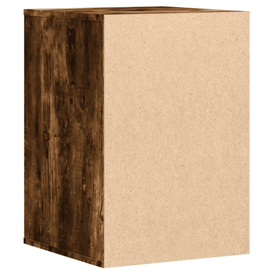 Ladekast 40x41x58 cm bewerkt hout gerookt eikenkleurig