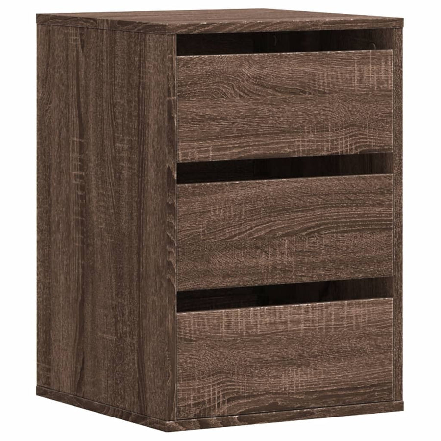 Ladekast 40x41x58 cm bewerkt hout bruin eikenkleurig