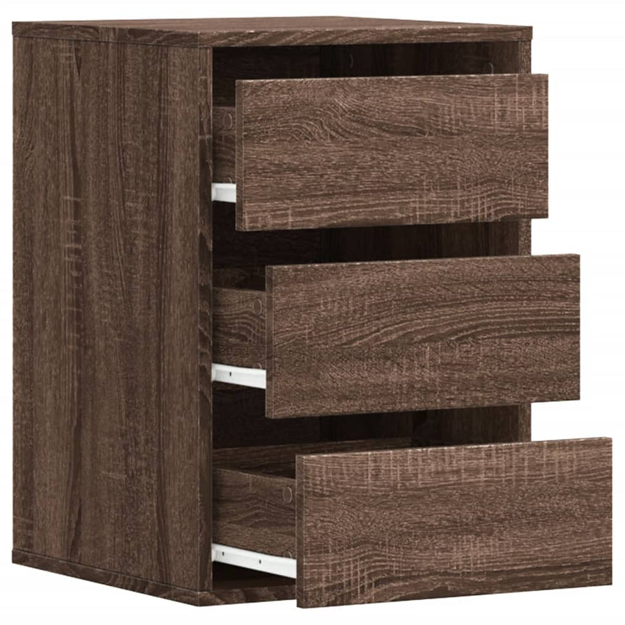 Ladekast 40x41x58 cm bewerkt hout bruin eikenkleurig