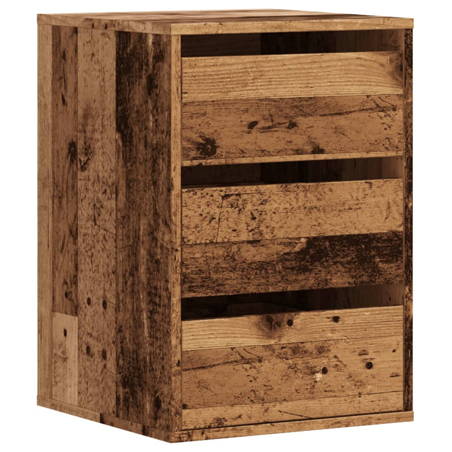 Ladekast 40x41x58 cm bewerkt hout oud houtkleurig