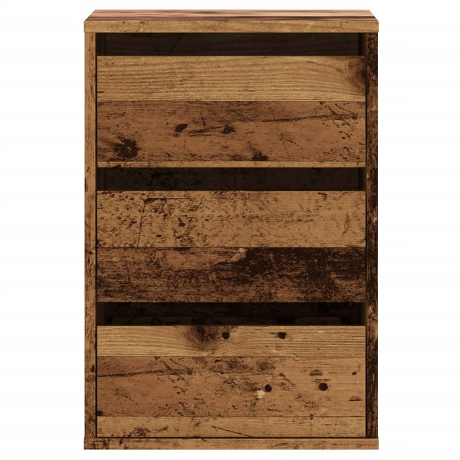 Ladekast 40x41x58 cm bewerkt hout oud houtkleurig