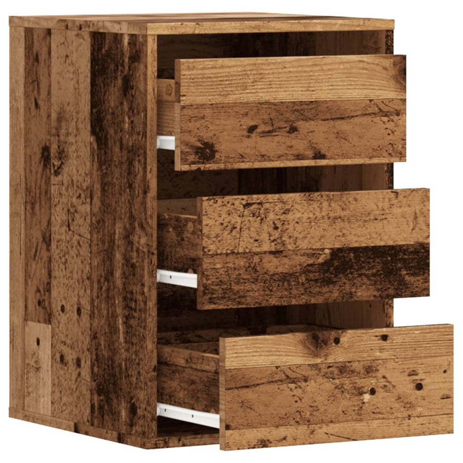 Ladekast 40x41x58 cm bewerkt hout oud houtkleurig
