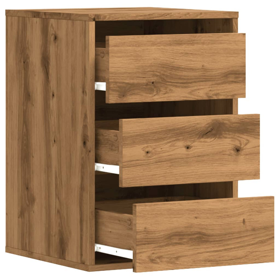Ladekast 40x41x58 cm bewerkt hout artisanaal eikenkleurig