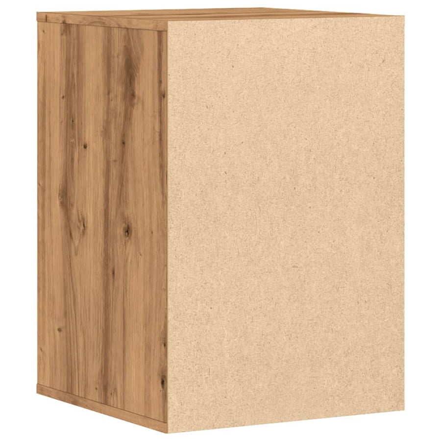 Ladekast 40x41x58 cm bewerkt hout artisanaal eikenkleurig