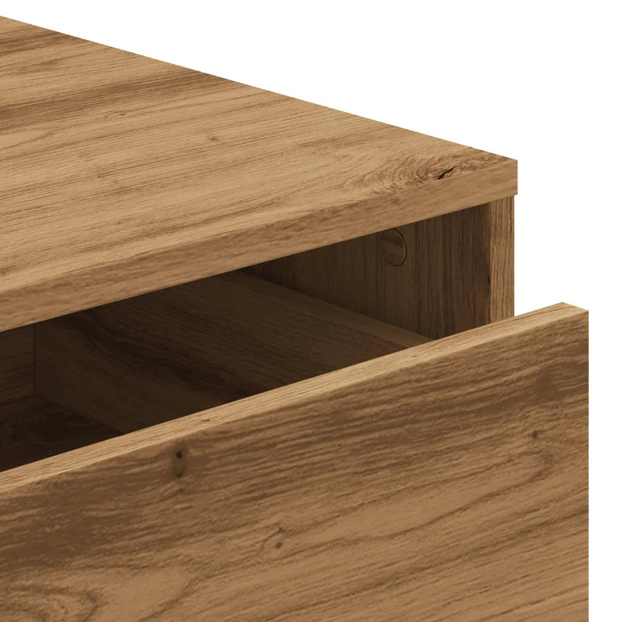 Ladekast 40x41x58 cm bewerkt hout artisanaal eikenkleurig