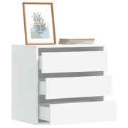 Ladekast 60x41x58 cm bewerkt hout wit muurmontage