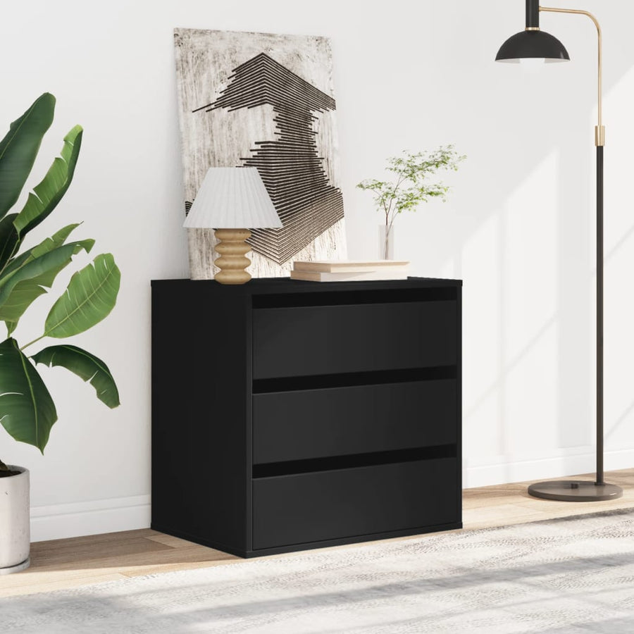 Ladekast 60x41x58 cm bewerkt hout zwart