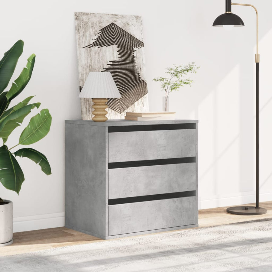 Ladekast 60x41x58 cm bewerkt hout betongrijs
