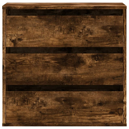 Ladekast 60x41x58 cm bewerkt hout gerookt eikenkleurig