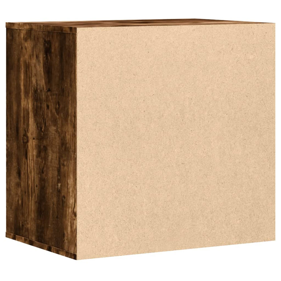 Ladekast 60x41x58 cm bewerkt hout gerookt eikenkleurig
