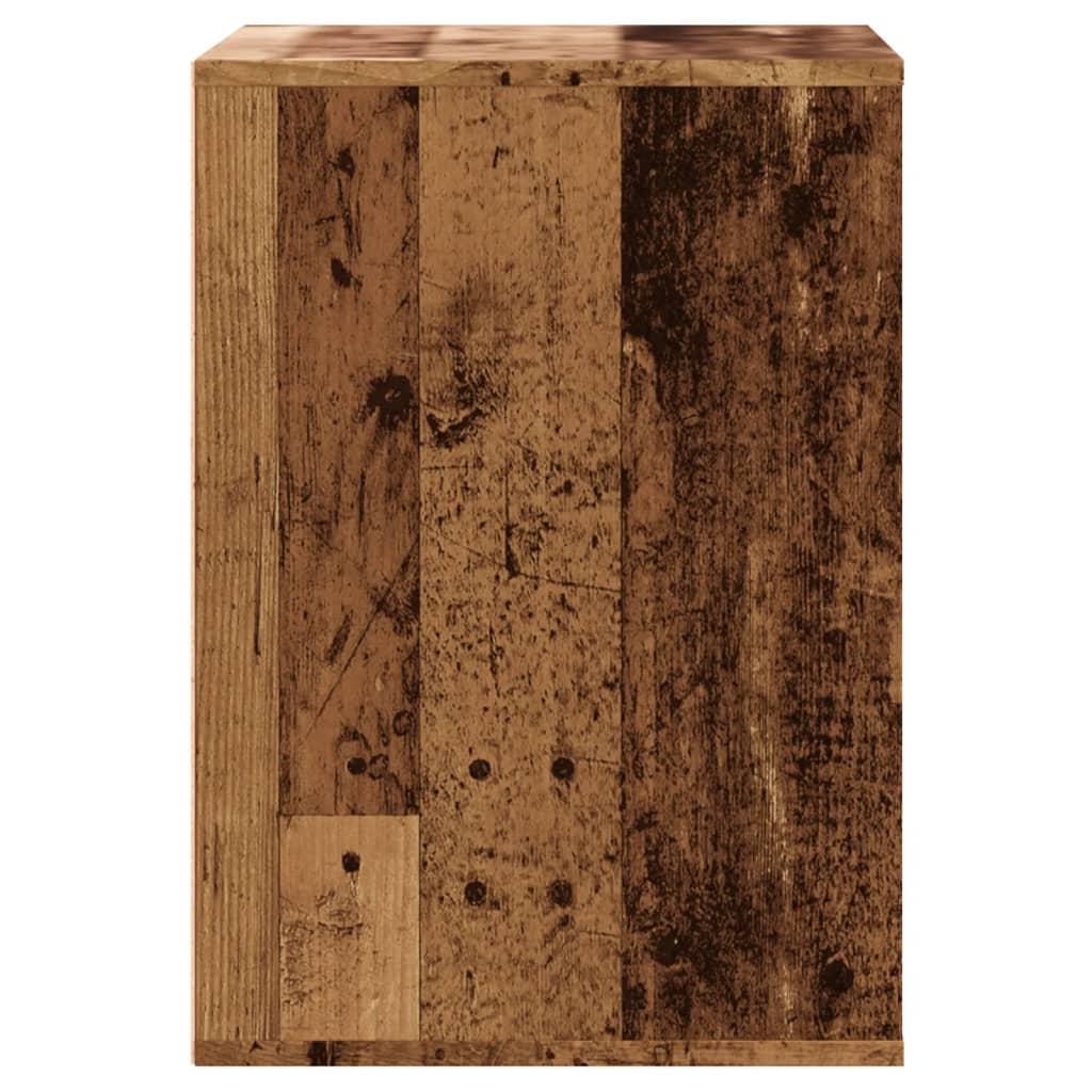 Ladekast 60x41x58 cm bewerkt hout oud houtkleurig