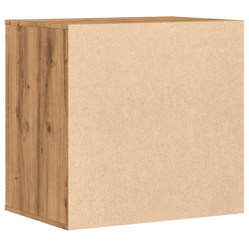 Ladekast 60x41x58 cm bewerkt hout artisanaal eikenkleurig