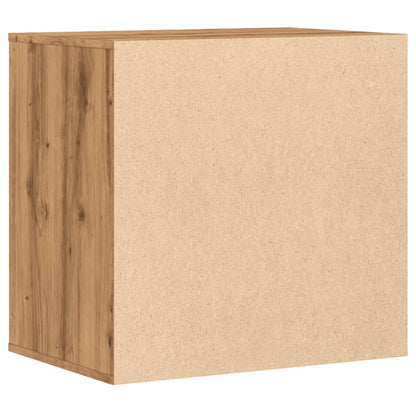 Ladekast 60x41x58 cm bewerkt hout artisanaal eikenkleurig