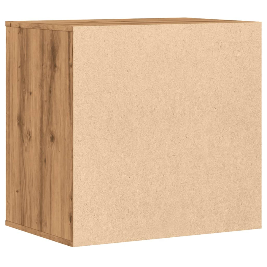 Ladekast 60x41x58 cm bewerkt hout artisanaal eikenkleurig