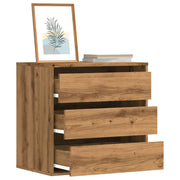 Ladekast 60x41x58 cm bewerkt hout eikenkleurig