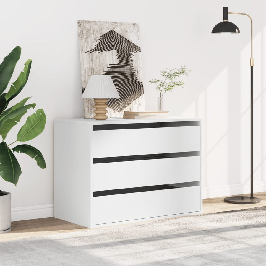 Ladekast 80x41x58 cm bewerkt hout wit