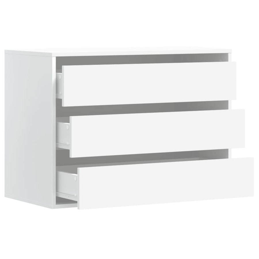 Ladekast 80x41x58 cm bewerkt hout wit
