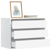 Ladekast 80x41x58 cm bewerkt hout wit muurmontage