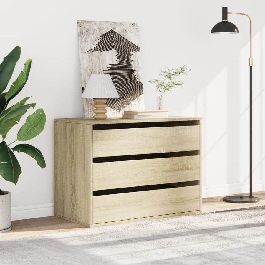 Ladekast 80x41x58 cm bewerkt hout sonoma eikenkleurig