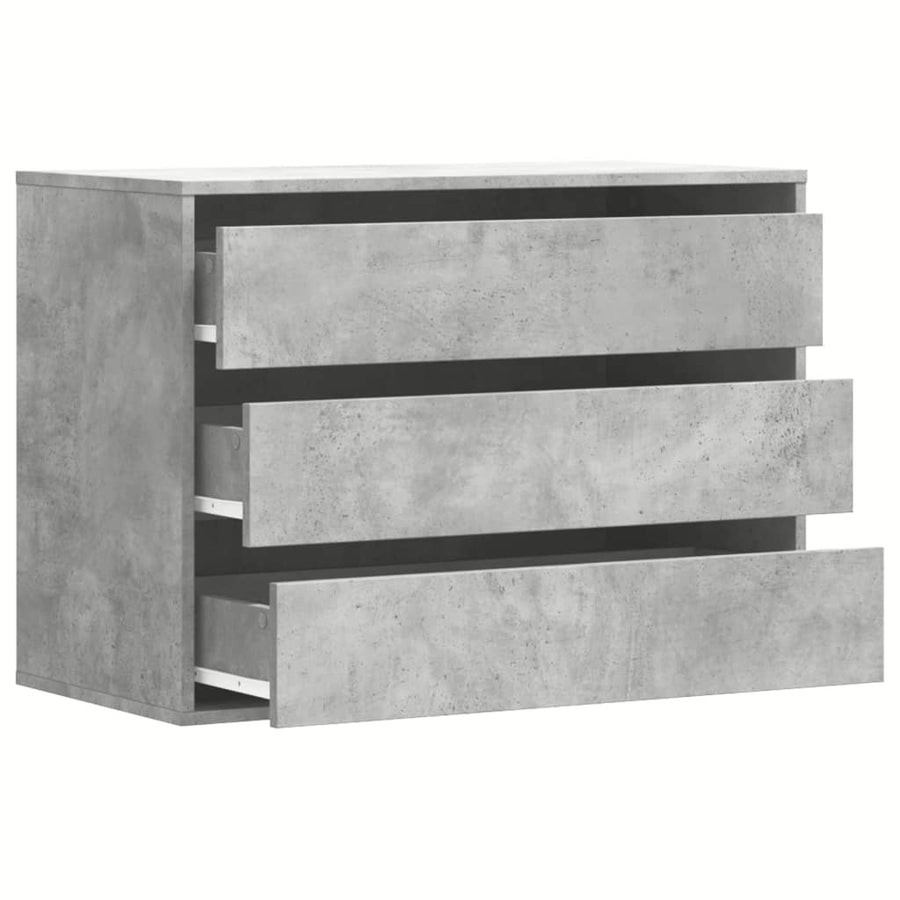 Ladekast 80x41x58 cm bewerkt hout betongrijs