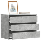Chest of drawers 80x41x58 cm engineered wood concrete gray
