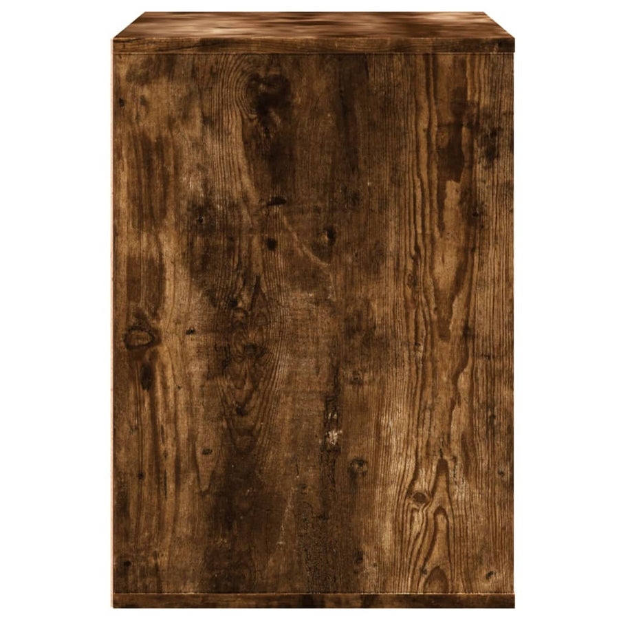 Ladekast 80x41x58 cm bewerkt hout gerookt eikenkleurig