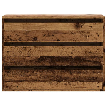 Ladekast 80x41x58 cm bewerkt hout oud houtkleurig