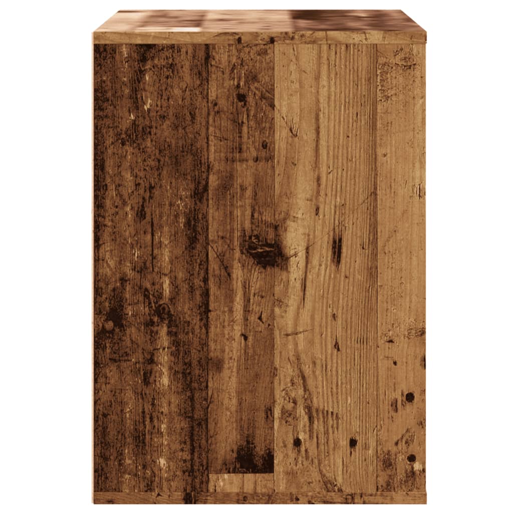 Ladekast 80x41x58 cm bewerkt hout oud houtkleurig