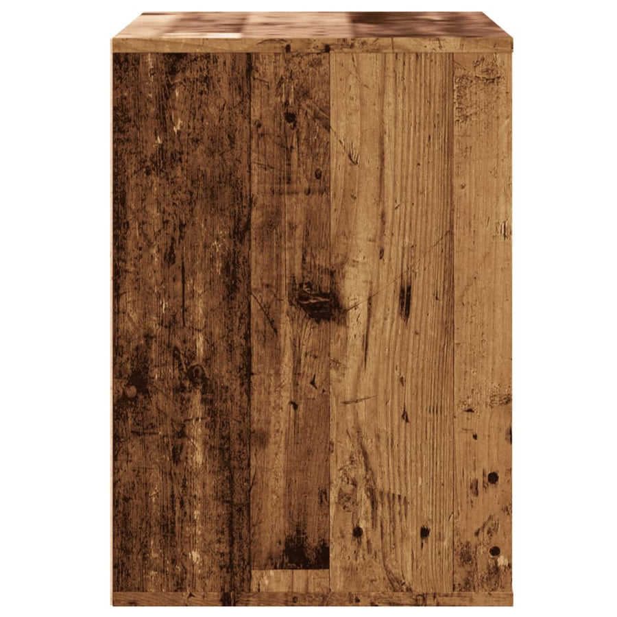Ladekast 80x41x58 cm bewerkt hout oud houtkleurig