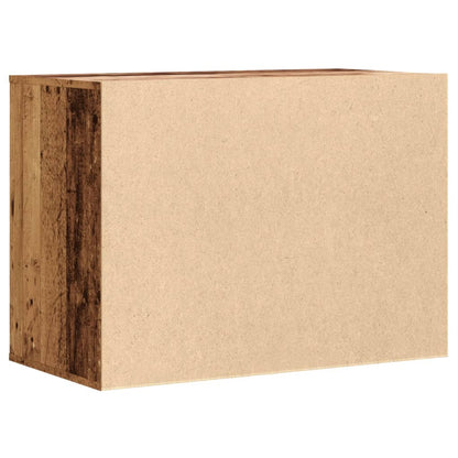 Ladekast 80x41x58 cm bewerkt hout oud houtkleurig