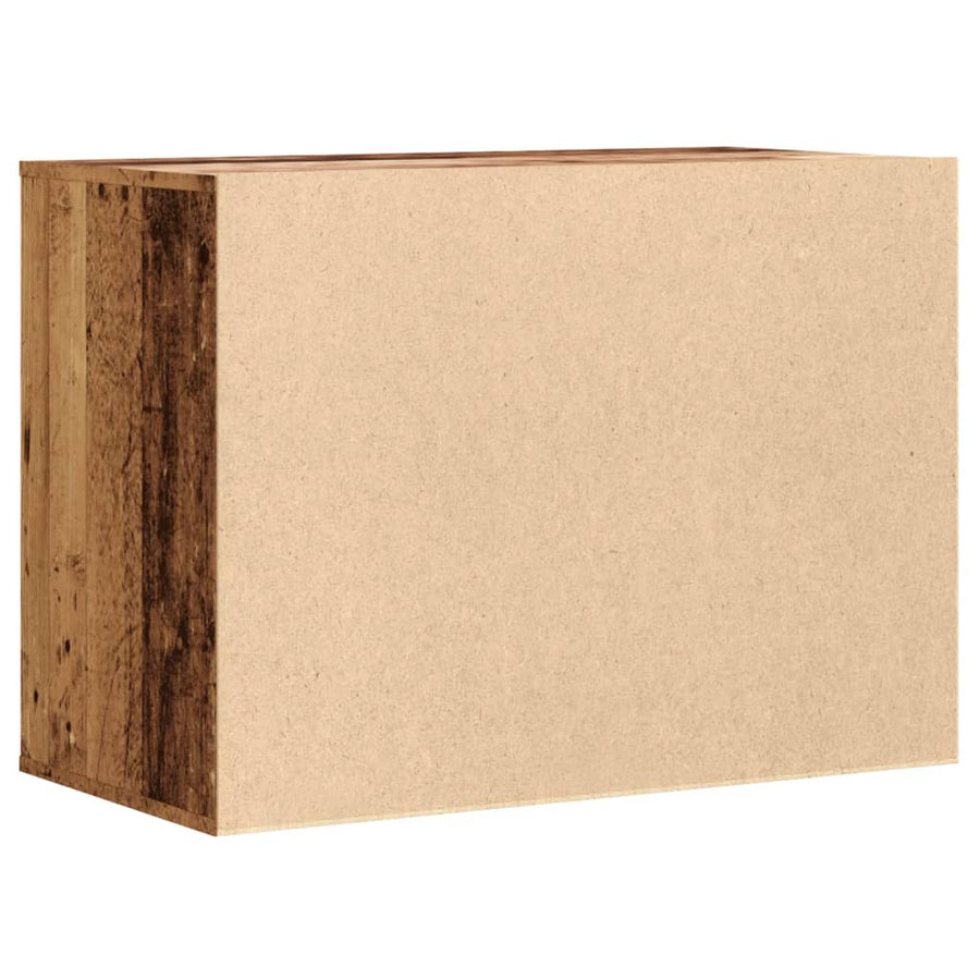 Ladekast 80x41x58 cm bewerkt hout oud houtkleurig