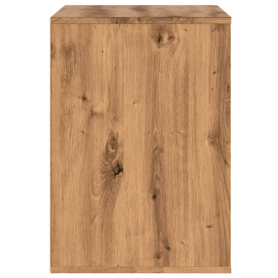 Ladekast 80x41x58 cm bewerkt hout artisanaal eikenkleurig