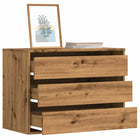 Ladekast 80x41x58 cm bewerkt hout eikenkleurig